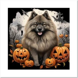 Halloween Keeshond Posters and Art